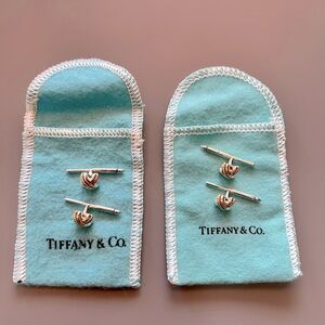Tiffany & Co Vintage Tuxedo Signature X Shirt Stud Set Sterling Silver &18K Gold